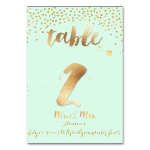 PixDezines table 2/gold sprinkles/DIY colour/mint Table Number