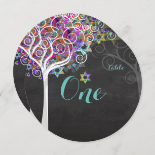 PixDezines Table Numbers Tree of Life Mitzvah