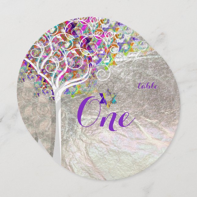PixDezines table numbers tree of life Mitzvah (Front/Back)