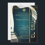 PixDezines tallit Bar Mitzvah/dark teal blue/gold Invitation<br><div class="desc">PixDezines Bar Mitzvah, featuring faux silk tallit with silver, gold, copper and teal trims .. one of our classic collections with DIY background colour, as well as the fonts and its colours. Easy to customise, simply click "customise it" button to edit your text. All image files are adjustable. To view...</div>