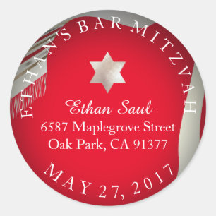 PixDezines Tallit Bar Mitzvah/Env. Sealer Classic Round Sticker