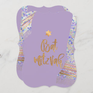PixDezines Tallit/Lavender Purple/Bat Mitzvah Invitation