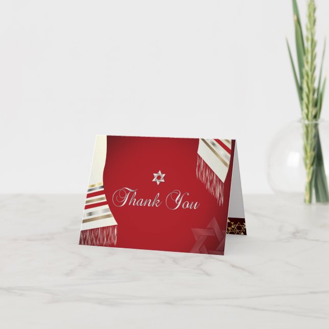 PixDezines tallit mitzvah thank you/DIY Background Thank You Card (Front)