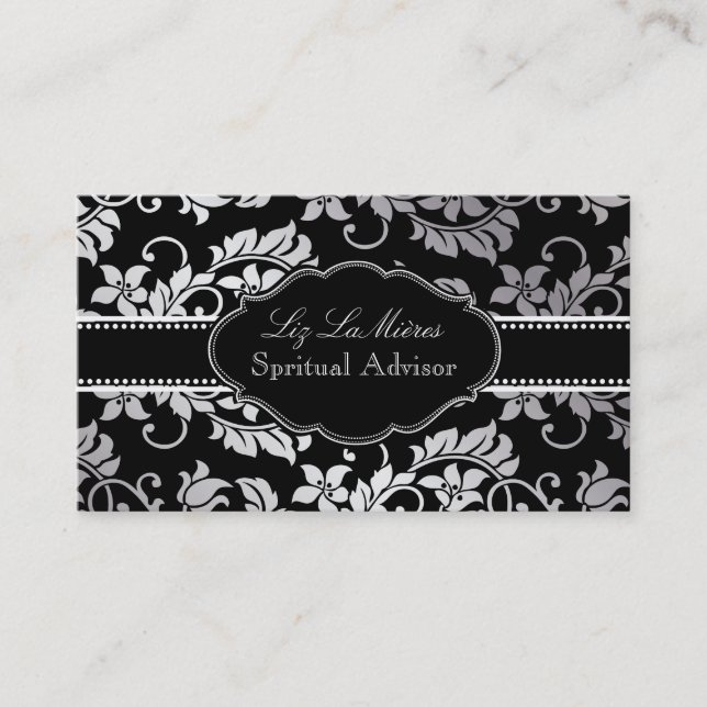 PixDezines Tanza Damask/DIY background Business Card (Front)