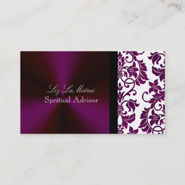 PixDezines Tanza Damask/DIY background colour Business Card (Front)