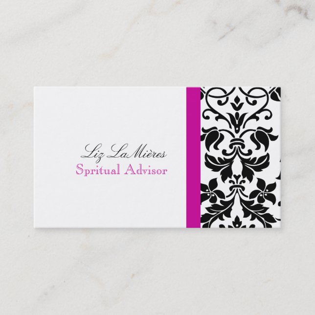 PixDezines Tanza Damask/DIY colours!!!/magenta Business Card (Front)