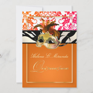 PixDezines Tanza Damask/Quinceanera/Zebra Invitation