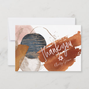 PixDezines THANK YOU Bat Mitzvah Watercolor Shapes Card