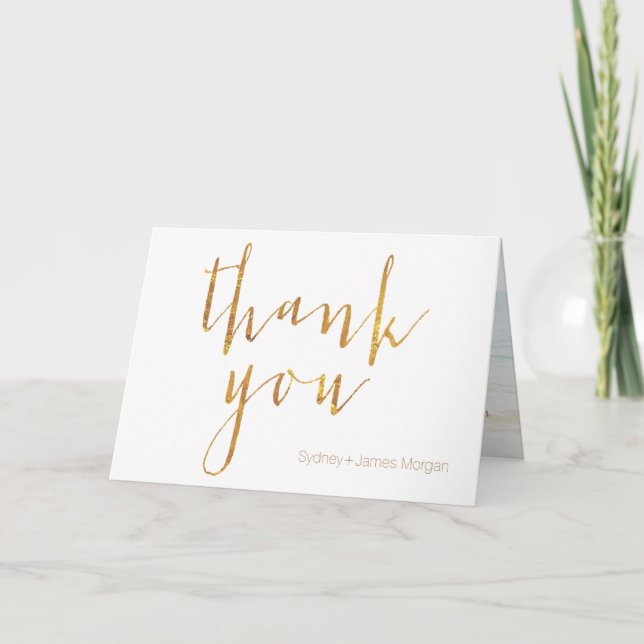 PixDezines thank you cards/faux gold leaf (Front)