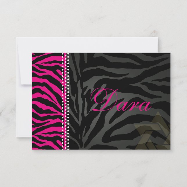 PixDezines thank you pink Zebra, Bat Mitzvah (Front)