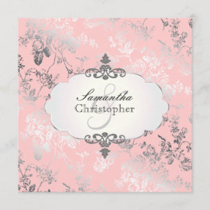 PixDezines toile pink roses/DIY background colour Invitation