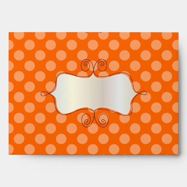 PixDezines Tone on Tone orange polka dots Envelope (Front)