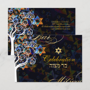PixDezines tree of life/Bar Mitzvah celebration Invitation