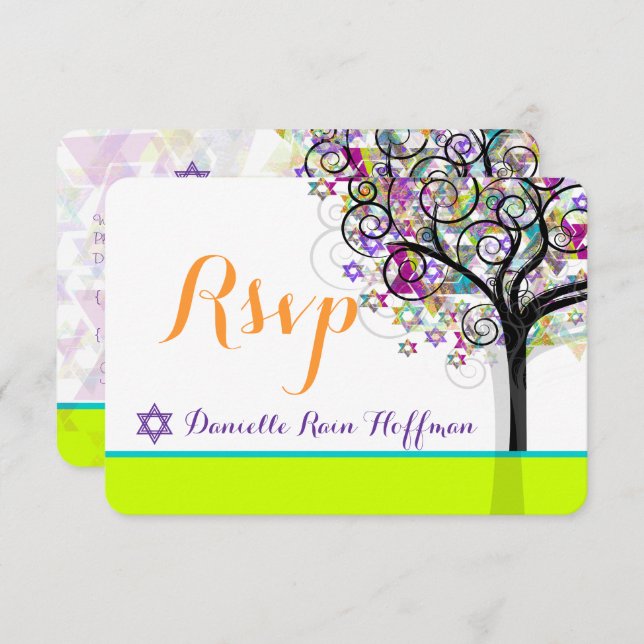 PixDezines tree of life Bat Mitzvah/diy background Invitation (Front/Back)