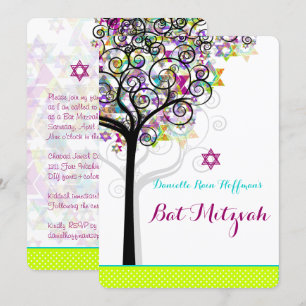 PixDezines tree of life Bat Mitzvah/diy background Invitation