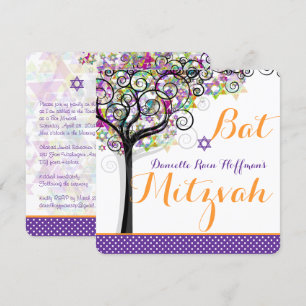 PixDezines tree of life Bat Mitzvah/diy background Invitation