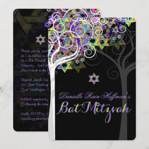 PixDezines tree of life Bat Mitzvah Invitation