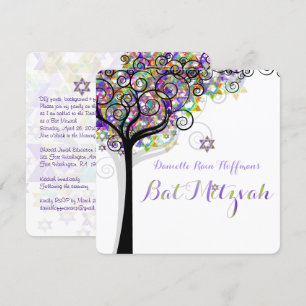 PixDezines tree of life Bat Mitzvah Invitation