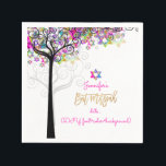PixDezines TREE OF LIFE/BAT MITZVAH/NEON PINK Napkin<br><div class="desc">PixDezines tree of life with neon pink psychedelic stars... of david Bat Mitzvah... in the shades of pink and orange. PixDezines' dynamic designs allow you to edit, copy and paste, delete any element. ✡ Copyright © 2008-2017 PixDezines.com™ and PixDezines™ on zazzle.com. All rights reserved. To visit our storefront please copy...</div>