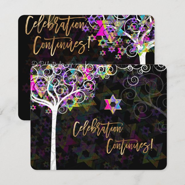 PixDezines Tree of Life Bat Mitzvah/Reception Invitation (Front/Back)