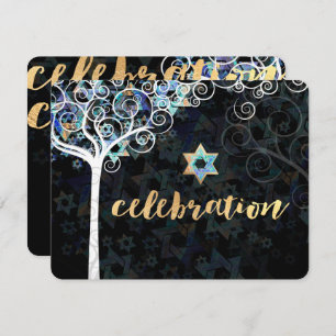 PixDezines Tree of Life Bat Mitzvah/Reception Invitation