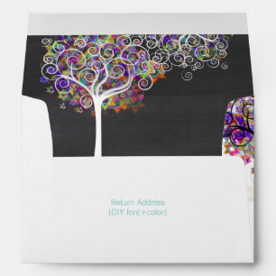 PixDezines Tree of Life/Bnot Mitzvah/blue/purple Envelopes