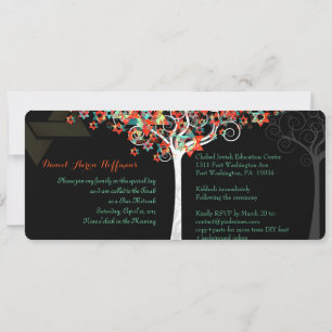 PixDezines tree of life mitzvah/Chalkboard Invitation