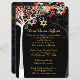 PixDezines tree of life mitzvah/DIY background Invitation