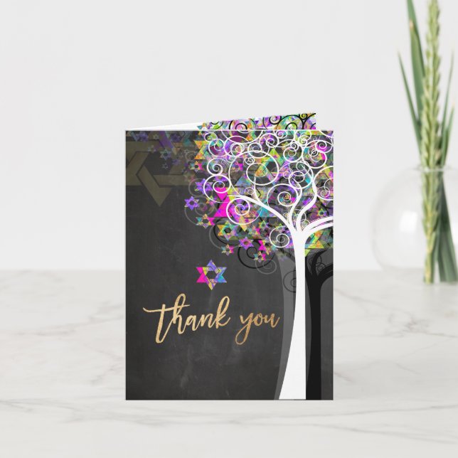 PixDezines tree of life/thank you/Chalkboard Thank You Card (Front)