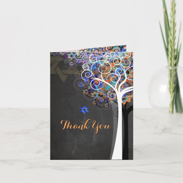 PixDezines tree of life/thank you/Chalkboard Thank You Card (Front)