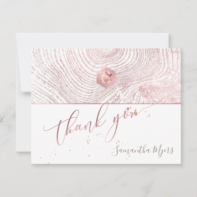 PixDezines Tree Rings Mitzvah Thank You ✡ Cards (Front)