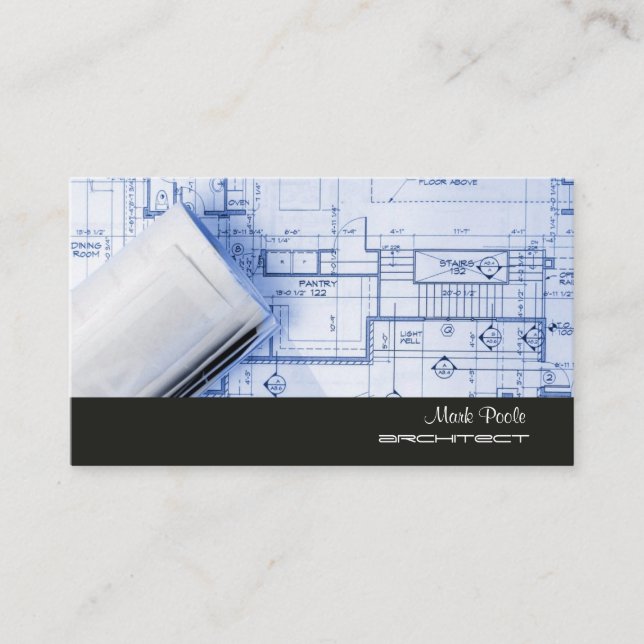 PixDezines TRENDY ARACHITECH BLUE PRINT PAPER Business Card (Front)