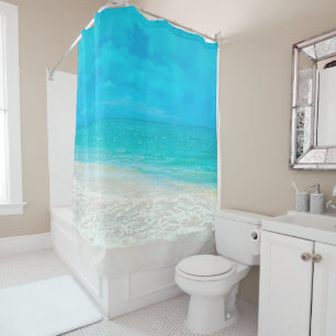 PixDezines Tropical Beach Shower Curtain
