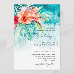 PixDezines Tropical Paradise Beach Wedding Invitation