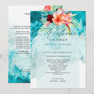 PixDezines Tropical Paradise Beach Wedding Program Invitation
