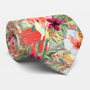 PixDezines Tropical Paradise Floral Foliage Tie