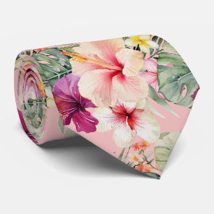 PixDezines Tropical Paradise Floral Foliage Tie