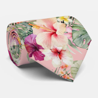 PixDezines Tropical Paradise Floral Foliage Tie