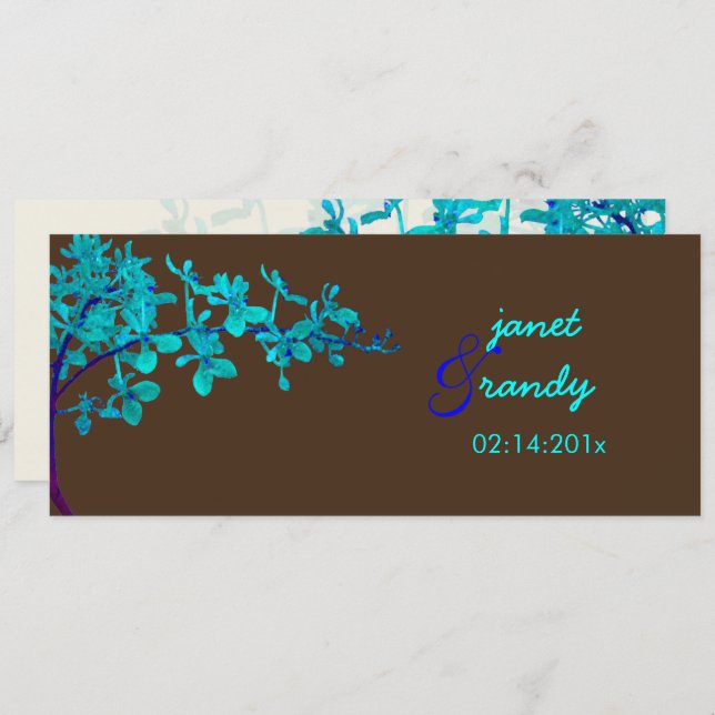 PixDezines TURQUOISE ORCHIDS/RENANTHERA/DIY colour Invitation (Front/Back)
