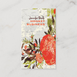 PixDezines Tuscanini retro floral + cream Business Card