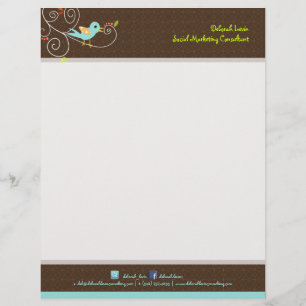PixDezines Tweet, tweet, SEO marketing/DIY colour Personalized Letterhead