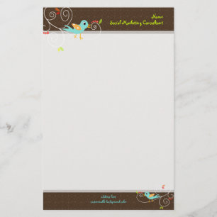 PixDezines Tweet, tweet, SEO marketing/DIY colour Stationery