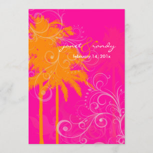 PixDezines twin palms+swilrs/DIY background colour Invitation