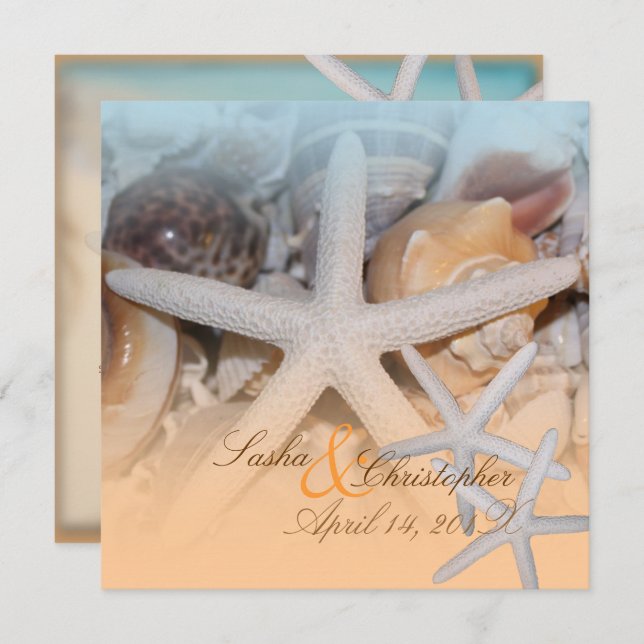 PixDezines Under the Sea, Starfish/Invitations Invitation (Front/Back)