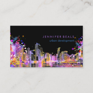 PixDezines urban grunge lakeshore colour run♥ Business Card
