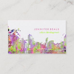 PixDezines urban grunge lakeshore colour run♥ Business Card