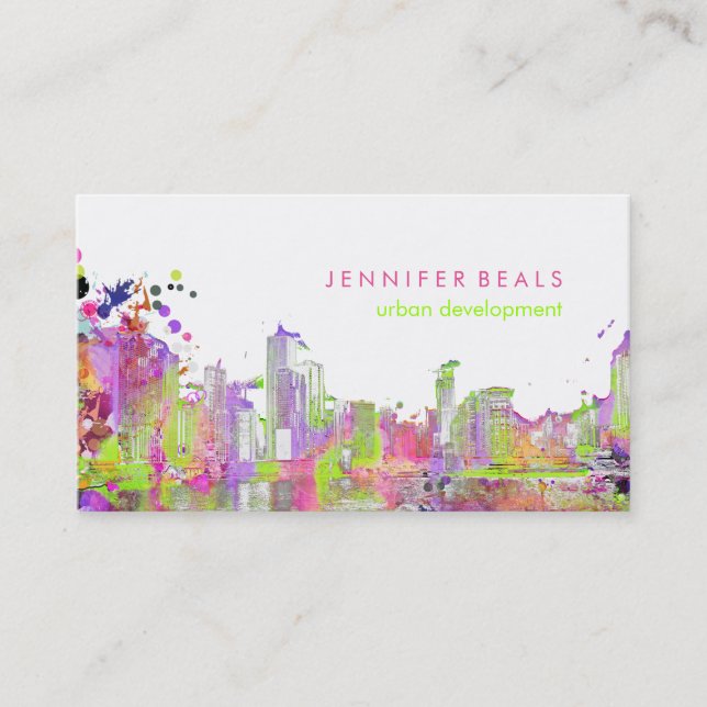 PixDezines urban grunge lakeshore colour run♥ Business Card (Front)