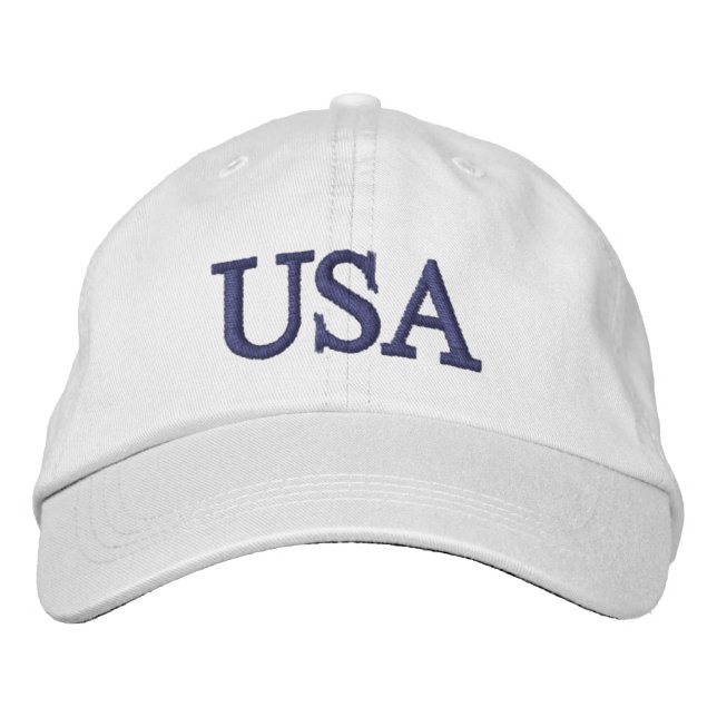 PixDezines USA DIY font+colour/embroidered Embroidered Hat (Front)