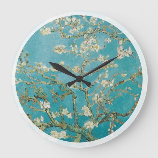 PixDezines Van Gogh Almond Blossom at Saint-Rémy Large Clock (Front)