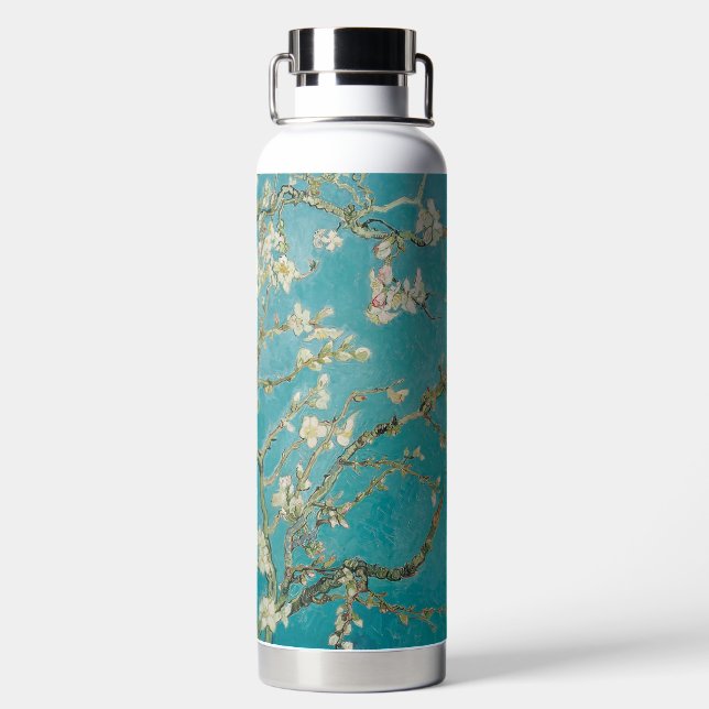 PixDezines Van Gogh Almond Blossom, St. Remy Water Bottle (Back)